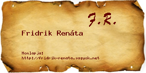 Fridrik Renáta névjegykártya